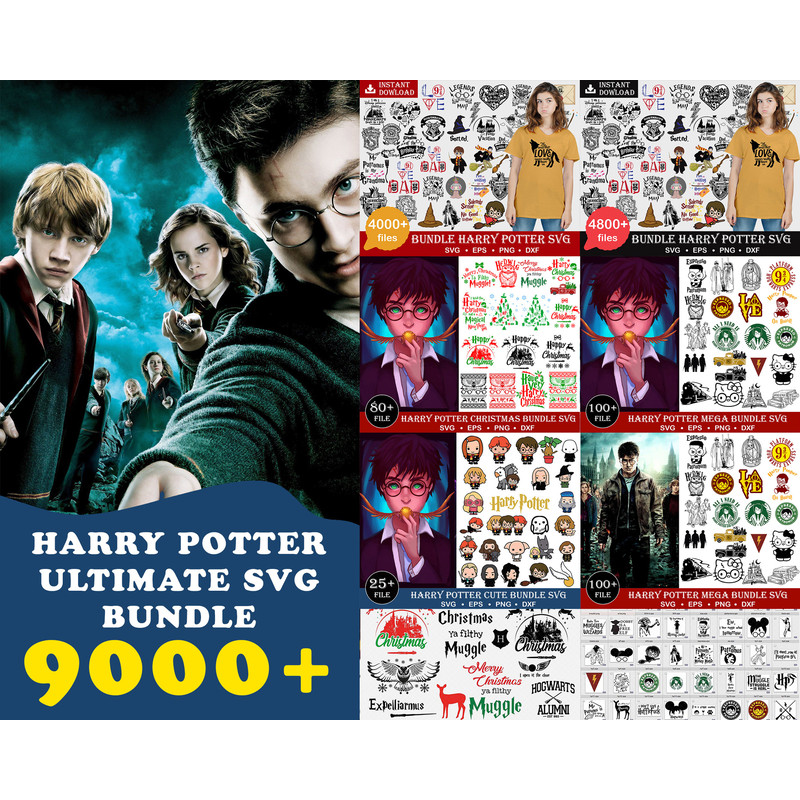 Ultimate Bundle Harry Potter Svg,Harry Potter Svg, Mega Bundle Harry Potter