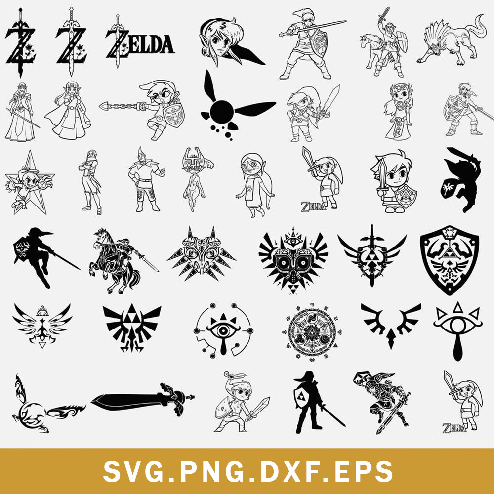 Zelda Bundle Svg, The Legend Of Zelda Svg, Zelda Svg, Png Dxf Eps File