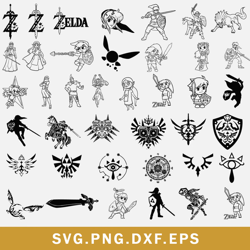 Zelda Bundle Svg, The Legend Of Zelda Svg, Zelda Svg, Png Dxf Eps File