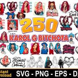 karol g with red hair bundle svg, bichota svg, la bichota svg