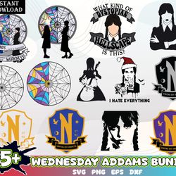 wednesday addams svg, addams family svg file, netflix series bundle, wednesday svg png eps dxf