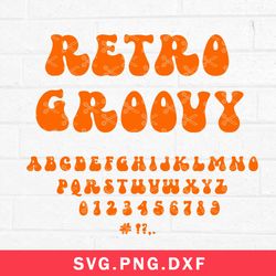 retro groovy fonts svg, retro 70s alphabet svg, retro font svg, dxf eps file