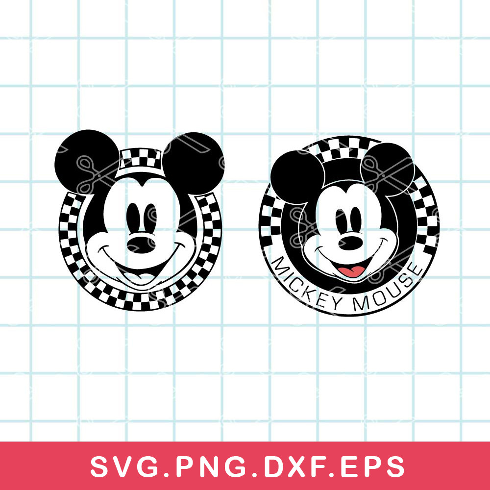 Checkered Mickey Mouse Svg, Mickey Mouse Svg, Disney Svg, Png Dxf Eps File