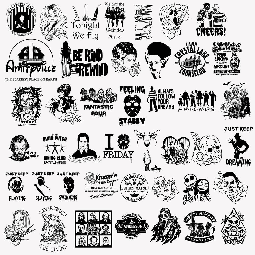 Halloween Movie Bundle Svg, Scary Movie Svg, Horror Movie Svg, Halloween Svg, Png Dxf Eps File