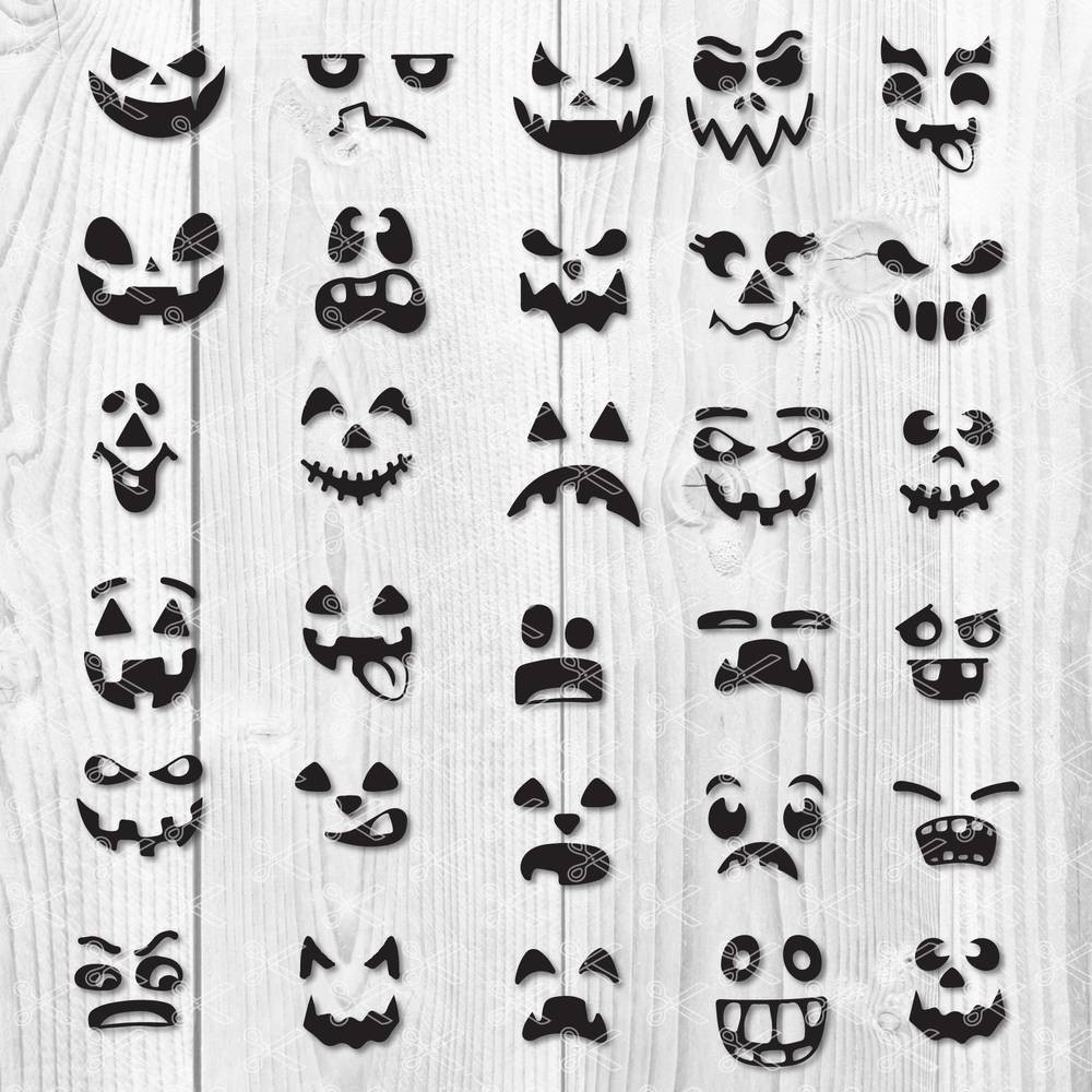 Pumpkin Face Bundle Svg, Pumpkin Face  Svg, Pumpkin Halloween Svg, Png Dxf File