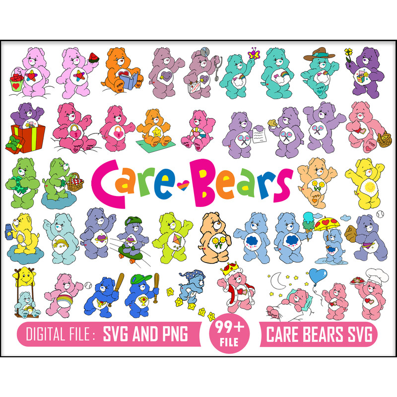 care bear svg bundle - Digital download
