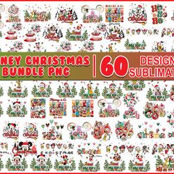 disney christmas bundle png, disney christmas png, disney vector, digital download