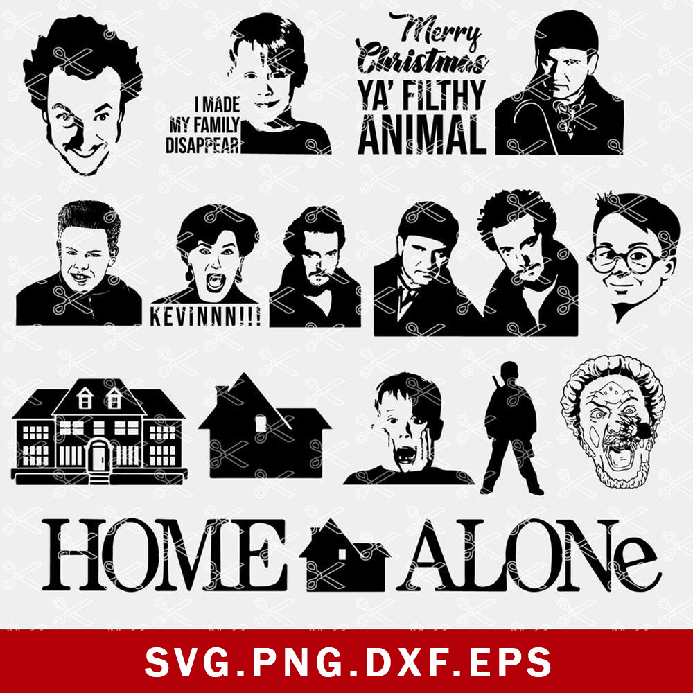 Home Alone Bundle Svg, Wet bandits Svg, Christmas Movie Svg, Png Dxf Eps File