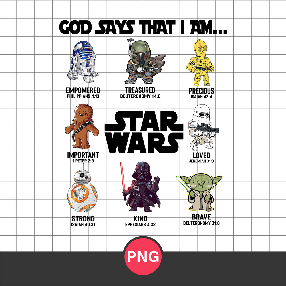 God Says That I Am Star Wars Png, Star Wars Characters Png Digital File