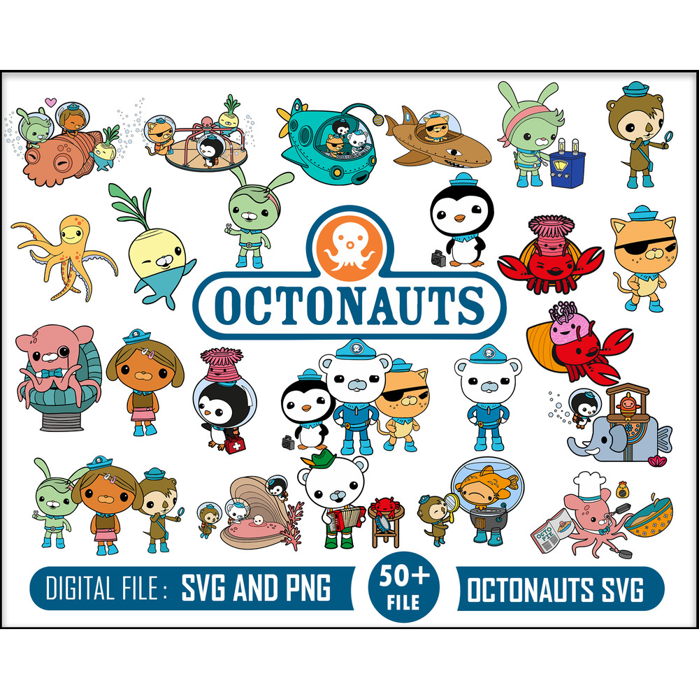 Octonauts Bundle Svg, Octonauts Clipart, Octonauts Svg, Octonauts Characters Svg, Cartoon Svg, Png Digital File