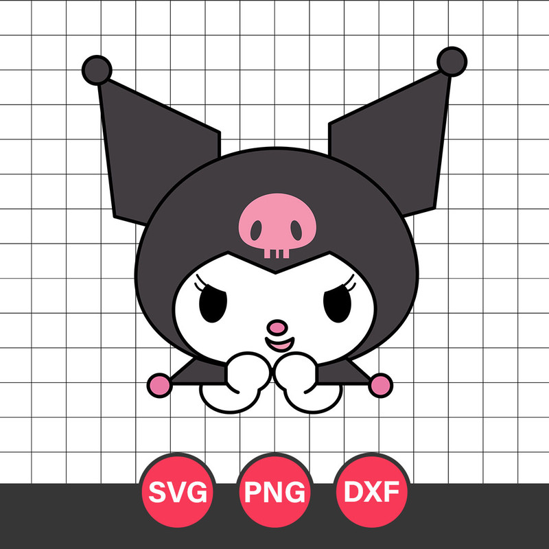 Kuromi Svg, Hello Kitty Svg, Kawaii Kitty Cat Svg, Svg, Cartoon Svg, Png Dxf Eps, HK18052304