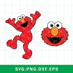 elmo svg, elmo face svg, sesame street svg, red monster svg, png dxf eps file