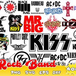rock band bundle svg, rock band logo svg, rock music svg, rock and roll bundle svg, rock flames svg