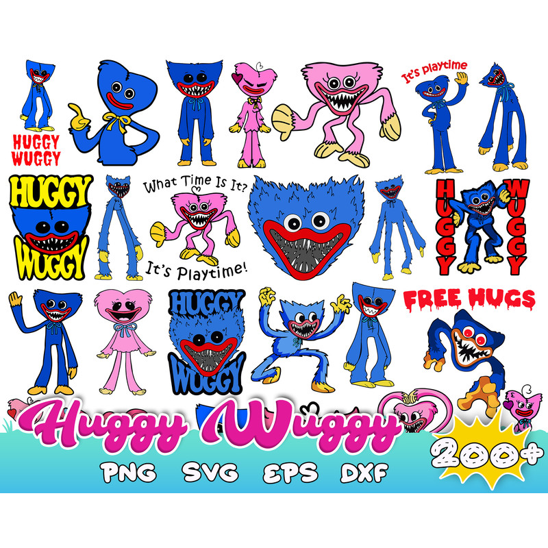 Huggy Wuggy Bundle Svg, Poppy Playtime Svg, Horror Game Svg, Files For Cricut