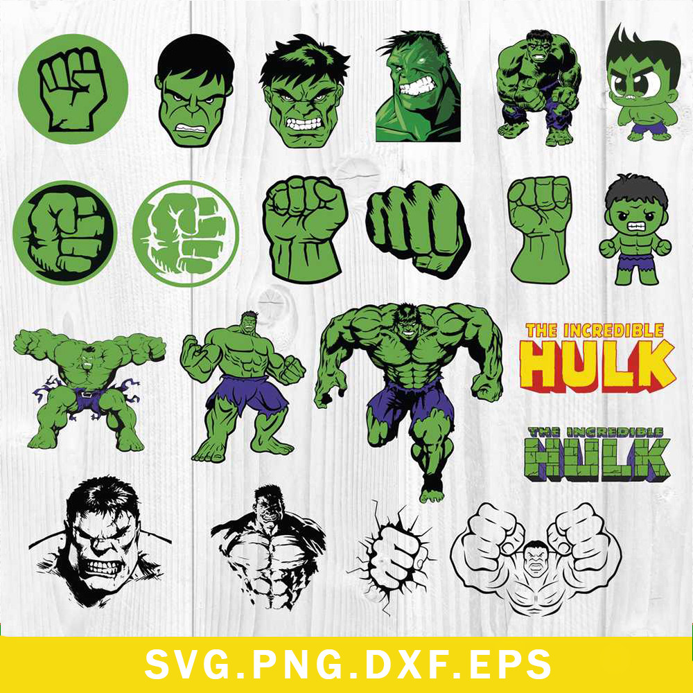 Hulk Bundle Svg, Hulk Svg, Superhero Svg, Avengers Svg, Png Dxf Eps File
