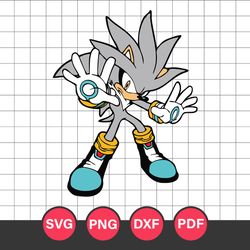silver the hedgehog svg, sonic characters svg, sonic svg, cartoon svg, png dxf eps digital file