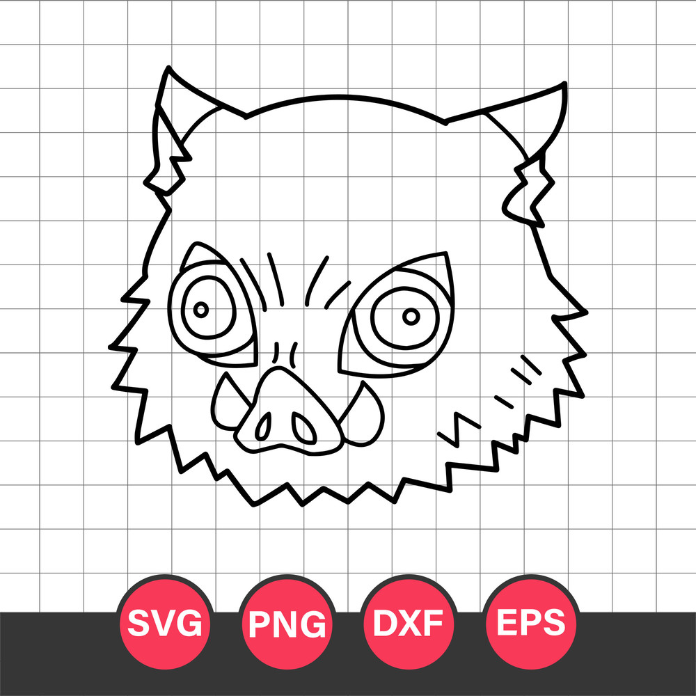 Chibi Hashibira Inosuke Svg, Demon Slayer Svg, Kimetsu No Yaiba Svg, Anime Svg, Png Dxf Eps, DE27052344
