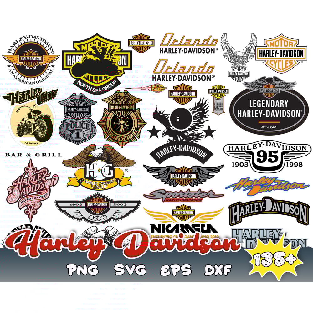 Harley Davidson Bundle Svg, Harley Davidson Logo Svg, Harley Motorcycle Svg, Harley Davidson Cricut