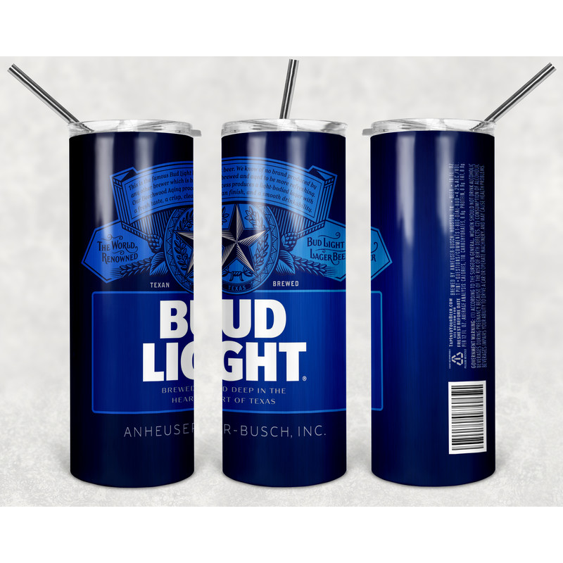 Bud Light Beer Tumbler Png, Bud Light Beer Skinny Tumbler Sublimation Designs Png, Drinks Tumbler Png, 20oz Tumbler Wrap
