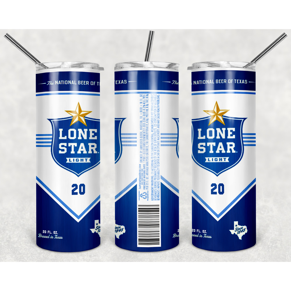 Lone Star Light Can Tumbler Png, Lone Star Light Can 20oz Skinny Sublimation Designs Png, Drinks Tumbler Png
