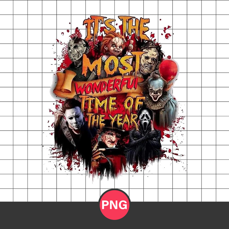 It's The Most Wonoerful Time Of The Year Png, Horror Movie Png, Halloween Png Digital File