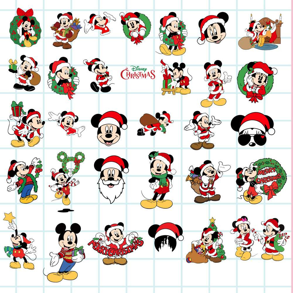Mickey Christmas Bundle Svg, Mickey Christmas Svg, Disney Christmas Svg, Png Dxf File