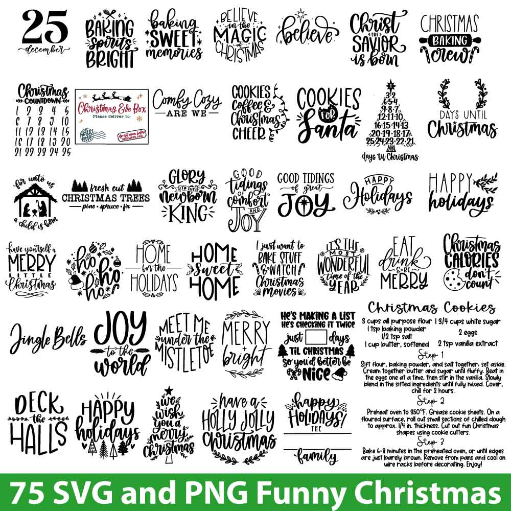 Christmas Bundle Svg, Christmas Quotes Svg, Merry Christmas Svg, Png Dxf, Eps File