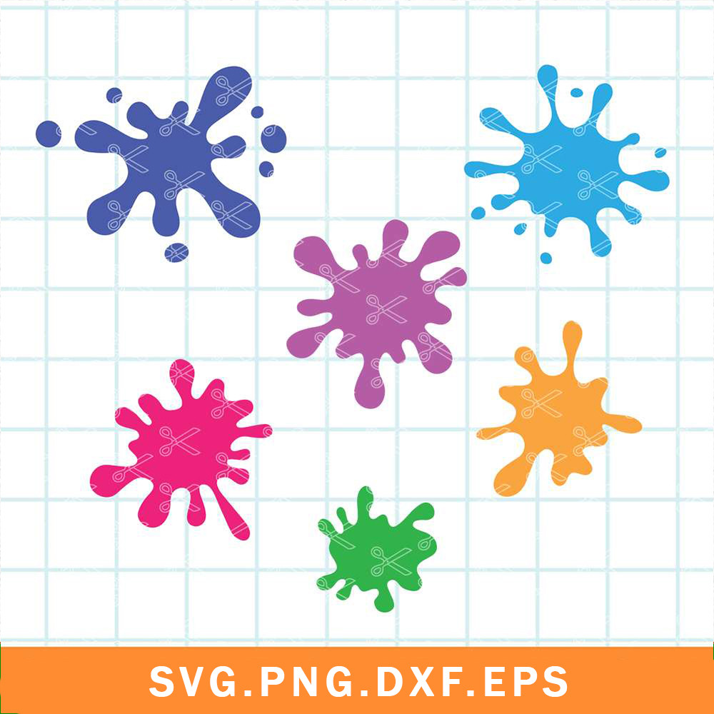 Paint Splatter Bundle Svg, Paint Splatter Svg, Paint Brush Svg, Png Dxf  Eps File