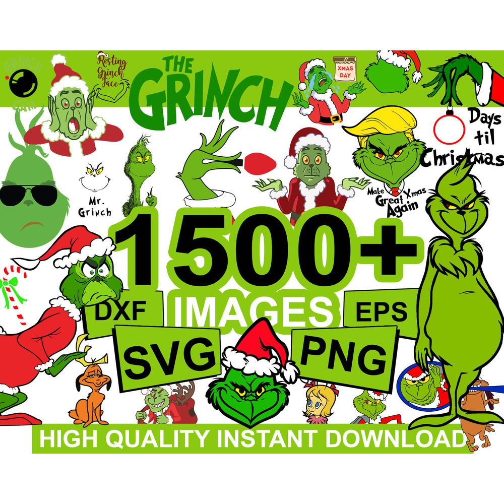 Grinch SVG Bundle, Grinchmas svg, Green Character svg ,cartoon svg bundle, cutting files for cricut