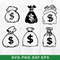 Money Bag Svg, Cash Bag Svg, Bank Bag Svg, Dollar Bag Svg, Png Dxf Eps File