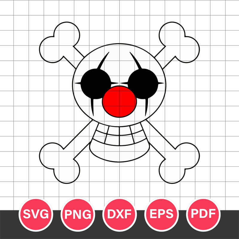 Buggy Pirates Svg, Jolly Roger Svg, One Piece Svg, Anime Svg, Png Dxf Eps Pdf Digital File