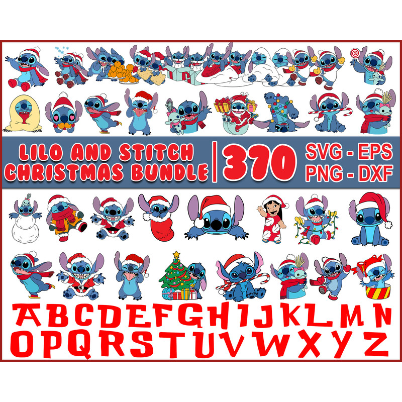 Christmas Stitch svg, Chritmas cartoon svg, Stitch Clipart, Christmas bundle svg, cricut svg files, Instant download