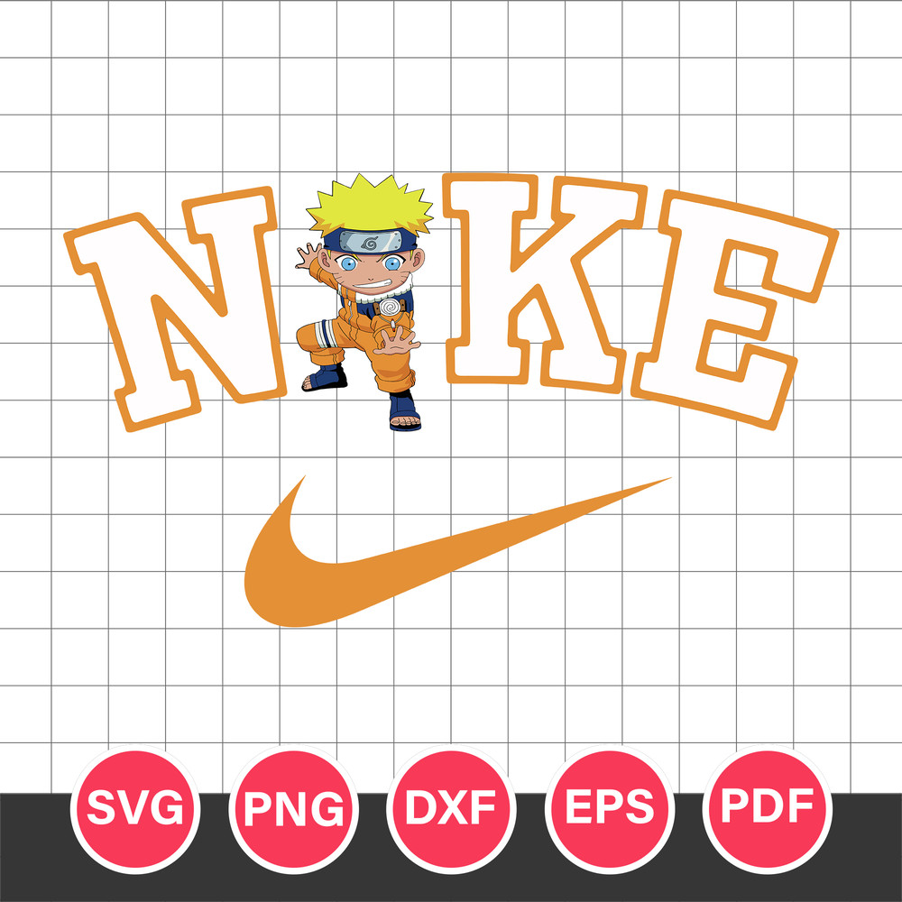 Chibi Uzumaki Naruto x Nike Svg, Uzumaki Naruto Svg, Chibi Uzumaki Svg, Naruto Svg, Anime Svg, Png Dxf Eps File