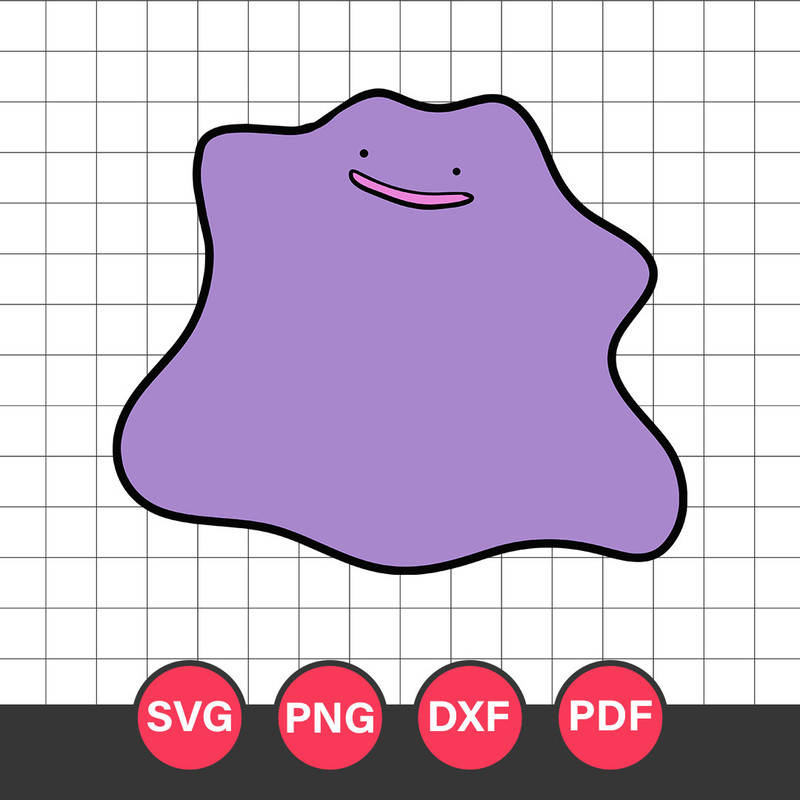 Ditto Svg, Pokemon Characters Svg, Pokemon Svg, Anime Svg, Png Dxf Eps Digital File