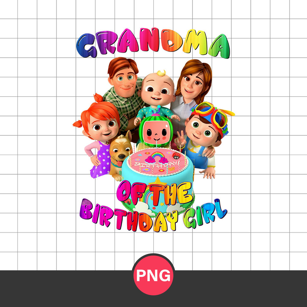 Grandma Of The Birthday Girl Png, Cocomelon Birthday Girl Png, Cocomelon Fanily Png, Cocomelon Png Digital File