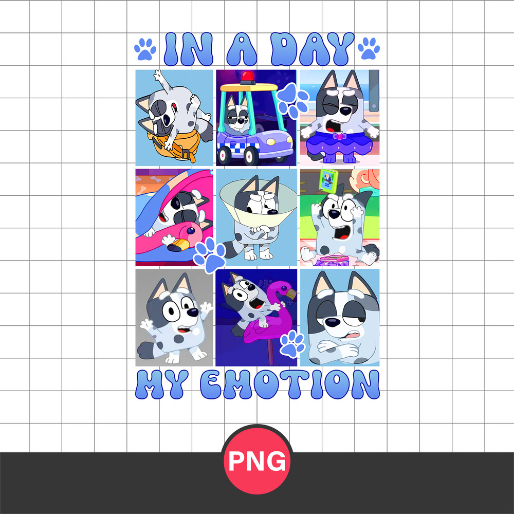 Muffin In A Day My Emotion Png, Bluey Munffin Png, Bluey Png, Cartoon Png Digital File