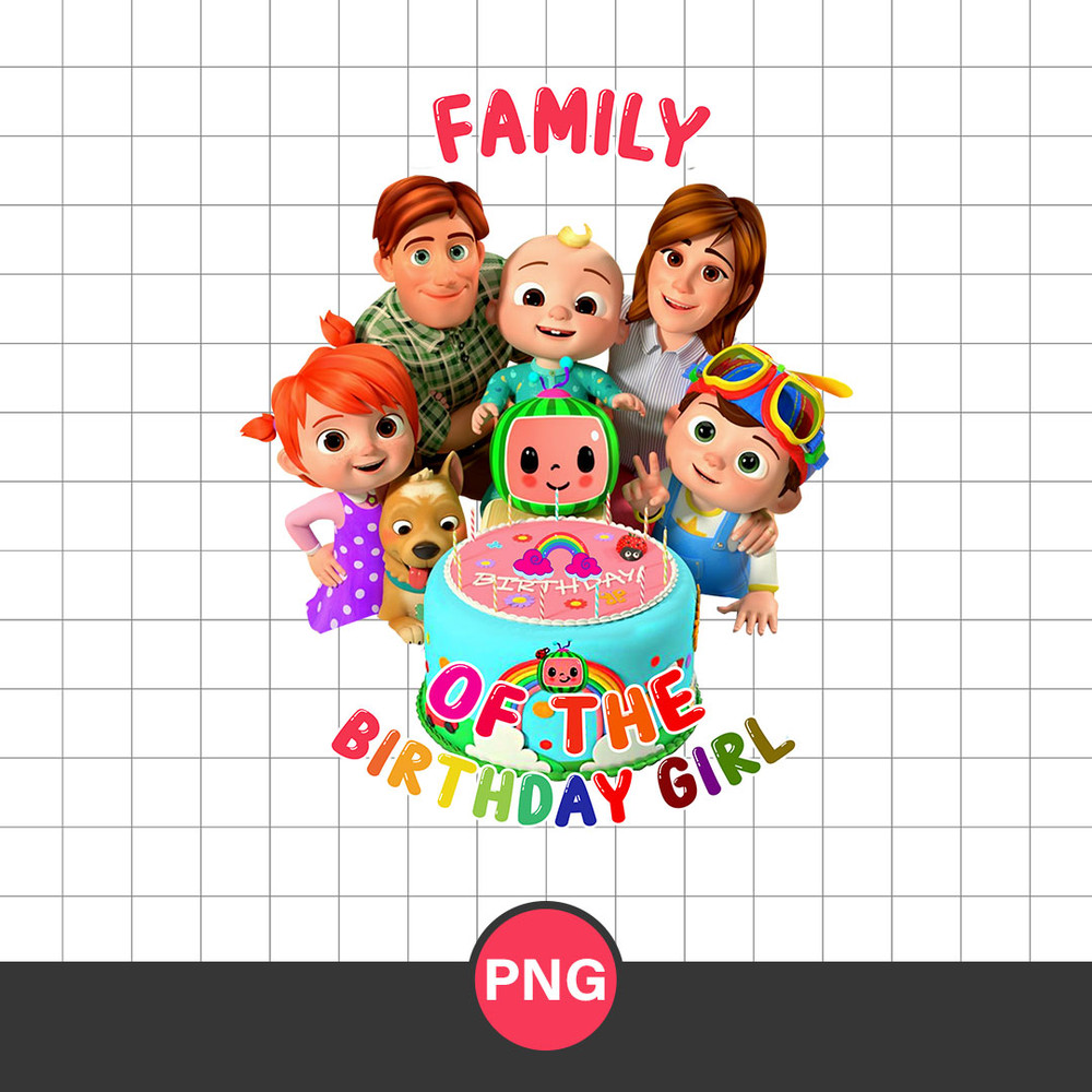Family Of The Birthday Girl Png, Cocomelon Birthday Png, Cocomelon Family Png Digital File