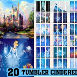 cinderella tumbler bundle png, cinderella 20 oz skinny tumbler png, cinderella tumler wrap png, tumbler design