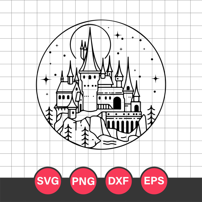 Hogwarts Svg, Hogwarts Castle Svg, Magic Wizard Svg, Harry Potter Svg, Png Dxf Eps File