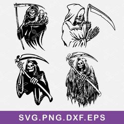grim reaper bundle svg, death svg, horror svg, halloween svg, png dxf eps file