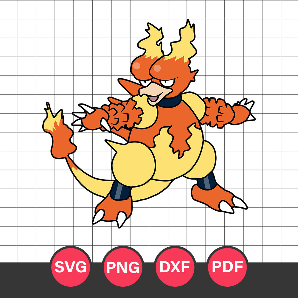Magmar Svg, Pokemon Characters Svg, Pokemon Svg, Anime Svg, Png Dxf Eps Digital File