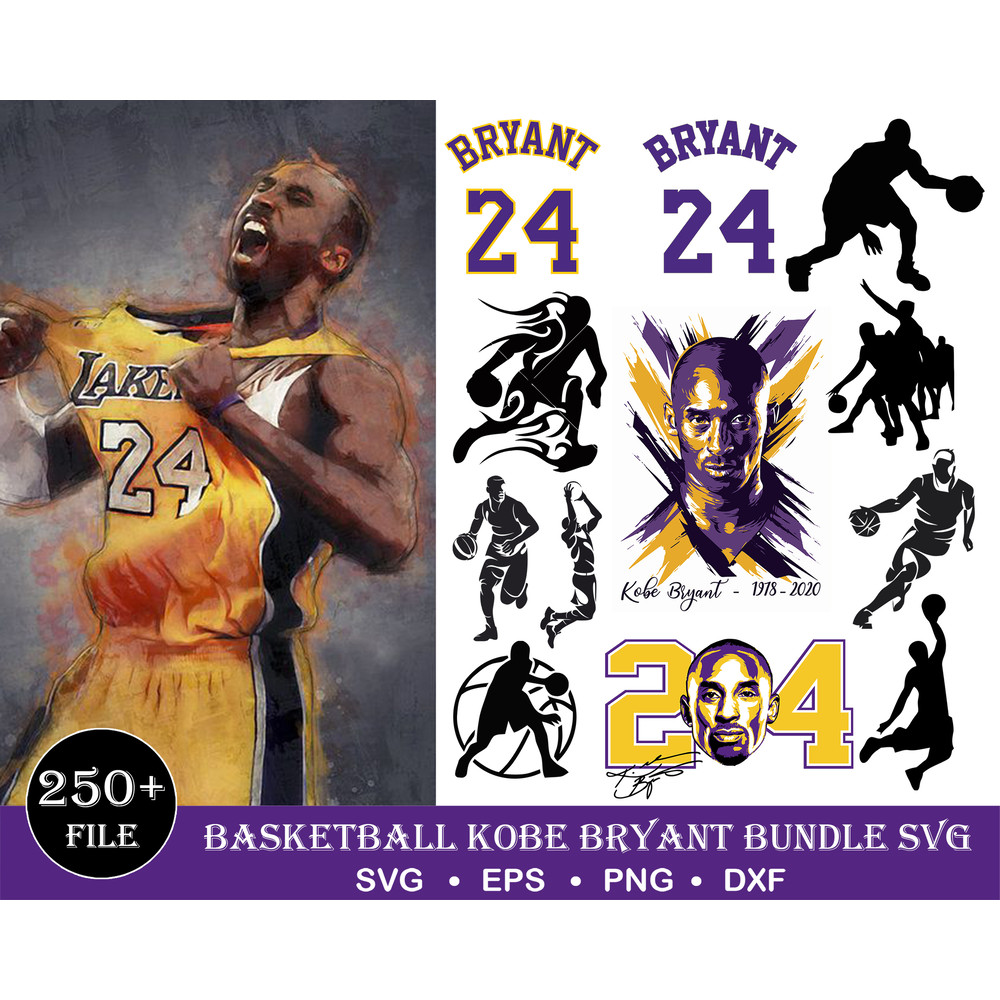 Kobe Bryant Bundle Svg, Kobe Bryant Svg, Baseketball Svg, Sport Svg, Png Dxf Eps Digital File
