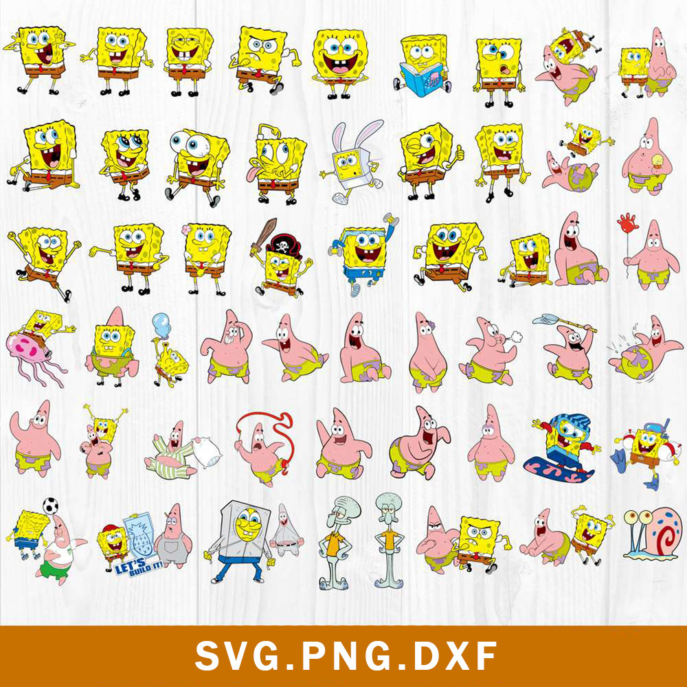 Spongebob Bundle Svg, Spongebob And Friend Svg, Spongebob Svg, Png Dxf File