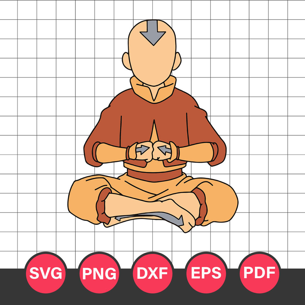 Aang Svg, The Last Airbender Svg, Avatar The Last Airbender Svg, ATLA Aang Svg, Svg, Png Dxf Eps Pdf File