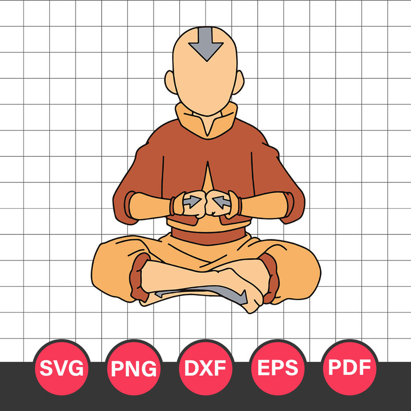 Aang Svg, The Last Airbender Svg, Avatar The Last Airbender Svg, ATLA Aang Svg, Svg, Png Dxf Eps Pdf File