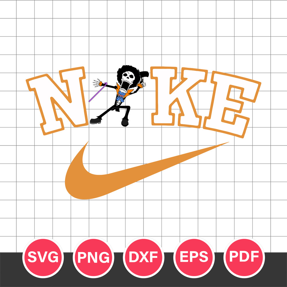 Brook One Piece x Nike Svg, Brook One Piece Svg, Brook Chibi Svg, One Piece Svg, Anime Svg, Png Dxf Eps Pdf File
