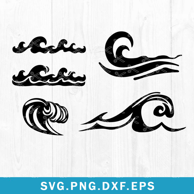 Wave Svg, Ocean Wave Svg, Surf Wave Svg, Png Dxf Eps File