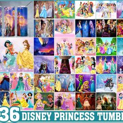 disney princess tumbler png bundle png, 20 oz skinny tumbler png, descendants tumler wrap png, tumbler design