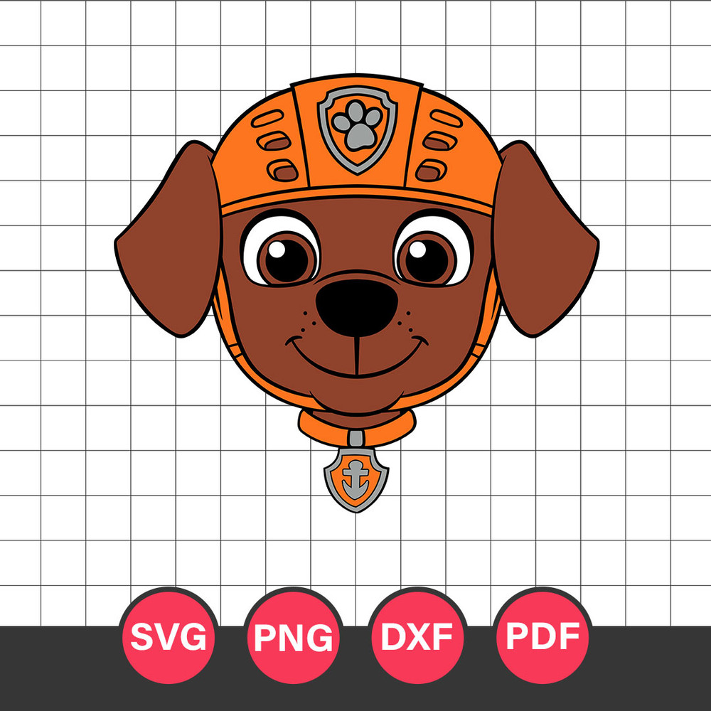 Zuma Head Svg, Zuma Paw Patrol Svg, Paw Patrol Svg, Cartoon Svg, Png Dxf Eps Digital File