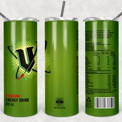 green v energy drink tumbler png, green v energy drink 20ozskinny tumbler sublimation designs png, drinks tumbler png